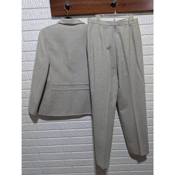 Carlisle Vintage Women's Gray Wool Pansuit Boxy Jacket Pleated Lined Pant Size 1 - Picture 4 of 9